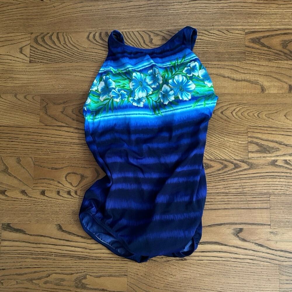 Beach Cabana Sz 1X Woman Mastectomy One Piece Tropical Print Swimsuit